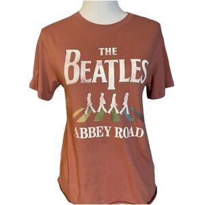90s The Beatles Rainbow Abbey Road Graphic T Shirt Women's S Rustic Brown Mexico
